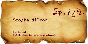 Szojka Áron névjegykártya
